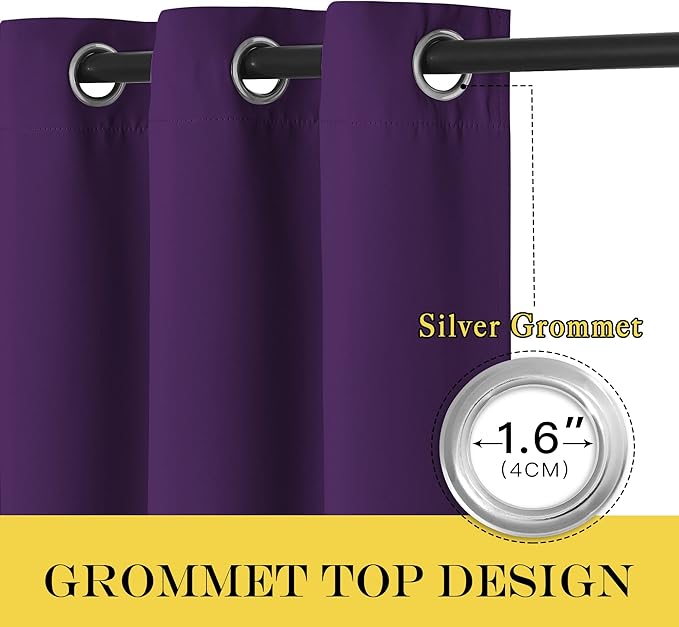 NICETOWN Door Curtain for Closet Doors 80 Inches Long 1 Panel, Blackout Doorway Curtain for Open Closet Bedroom, Room Divider Living Room for Privacy (Royal Purple, 1 Panel, 46W x 80L) NICETOWN