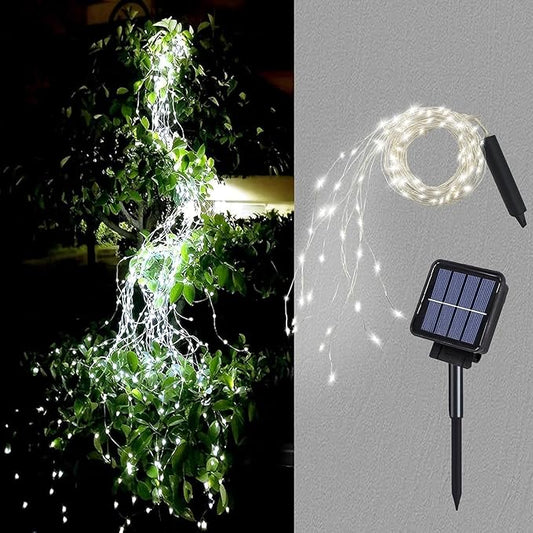 ZNYCYE Solar Waterfall Fairy Bunch Lights Outdoor Waterproof 200LEDs 8 Modes Watering Can Light (NO CAN), Solar Powered String Lights Firefly Vine Garden Decorations Gardening Gifts for Mom ZNYCYE