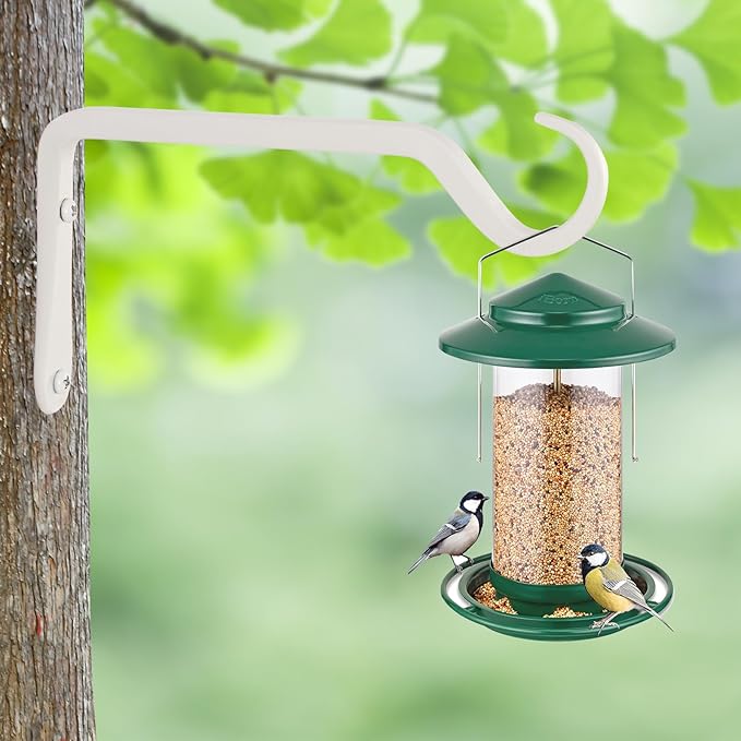 8" Plant Hangers 2-Pack - Heavy Duty Rust-Resistant Steel Hooks for Bird Feeders, Indoor/Outdoor Plants & Wall Decor, White YELOKIE