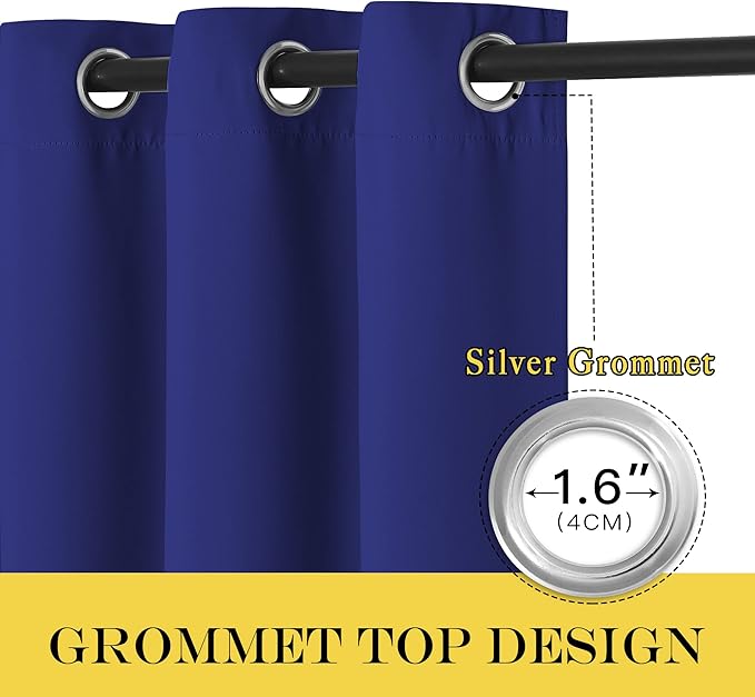NICETOWN Blackout Curtains & Drapes - Privacy Thermal Efficiency Backdrop Curtains for Bedroom Room Divider Living Room Patio Sliding Glass Door, Wide 80 x Long 144 inch, Navy Blue, 1 Panel NICETOWN