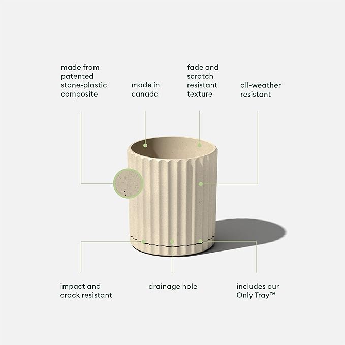 Veradek Demi Series Demi 6" Planter w/Tray - Sand, 2 Pack VeradekOutdoor
