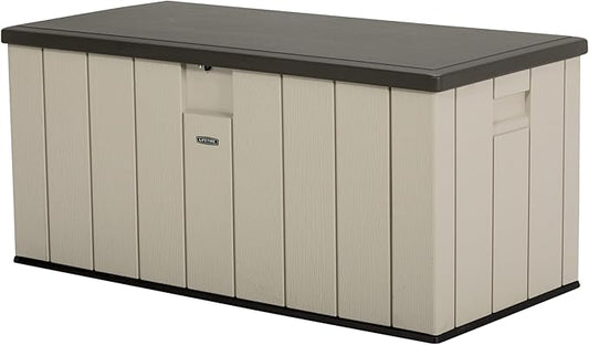 LIFETIME 60254 Heavy-Duty Outdoor Storage Deck Box, 150 Gallon, Desert Sand/Brown Lifetime