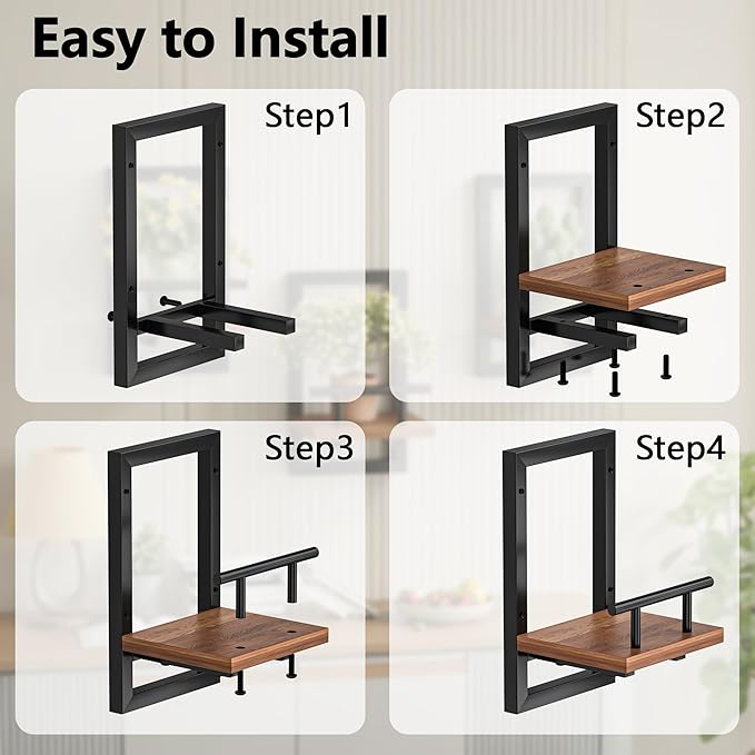 bosbo Floating Shelves for Wall, Plant Shelf Indoor, Wall Planters for Indoor Floating Plant Shelves for Bedroom, Living Room, Kitchen, Office, Bathroom Decor (3 Pack) SBOSBO