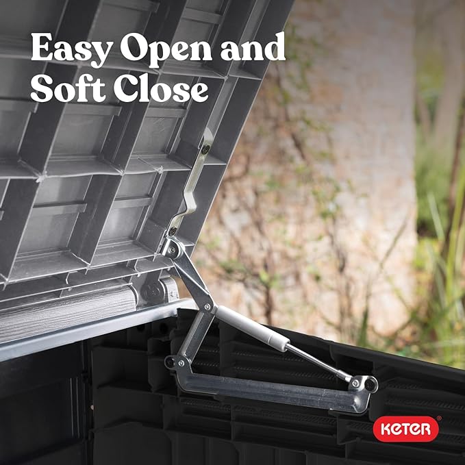 Keter Store-It-Out Prime 4.3 x 3.7 ft. Outdoor Resin Storage Shed with Easy Lift Hinges, Perfect for Yard Tools, Pool Floats and Garden Accessories, Black Keter