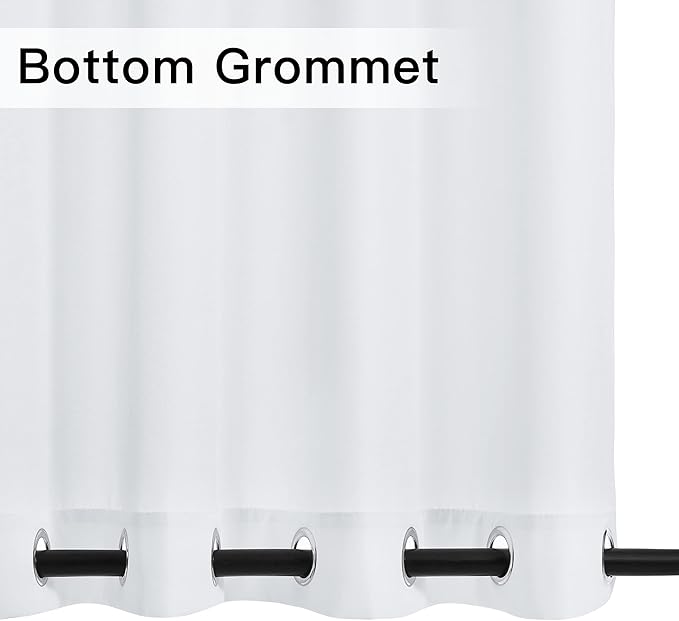 NICETOWN Canvas Outdoor Curtains for Patio Waterproof 2 Panels, Thermal Insulated Silver Rustproof Grommet Top & Bottom Privacy Windproof Outdoor Curtains/Drapes for Cabana, W55'' by L95'', White NICETOWN