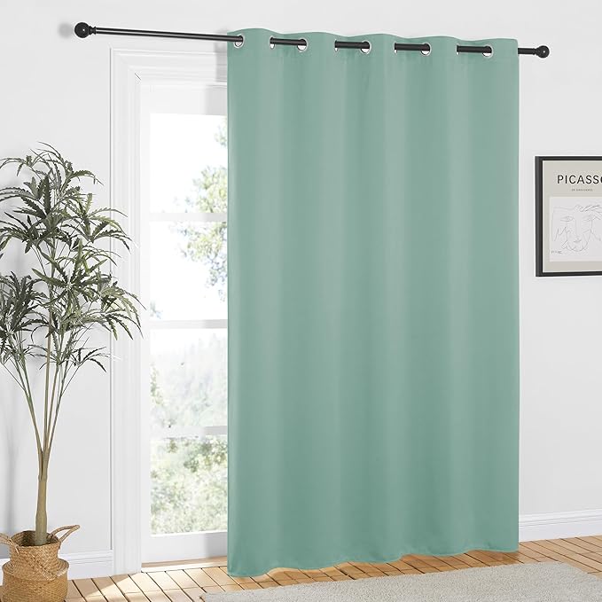 NICETOWN Aqua Blue Blackout Curtains 84 inch Length, Grommet Top Room Darkening Drapes for Bedroom Living Room, Light Blocking Window Covering for Privacy (W66 x L84 Inch, 1 Panel) NICETOWN