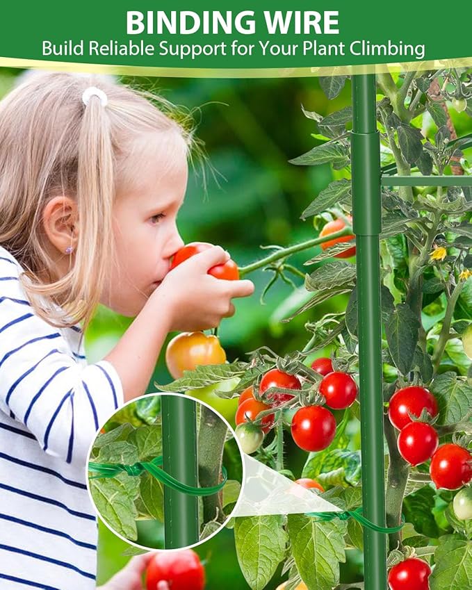 3 Pack Tomato Cages for Garden, 51in*13in Adjustable Tomatoes Plant Stakes Support Cages Trellis, Garden Trellis for Vegetable Flowers Fruits Climbing Plants- 20 Binding Wires Included MYMULIKEHOME