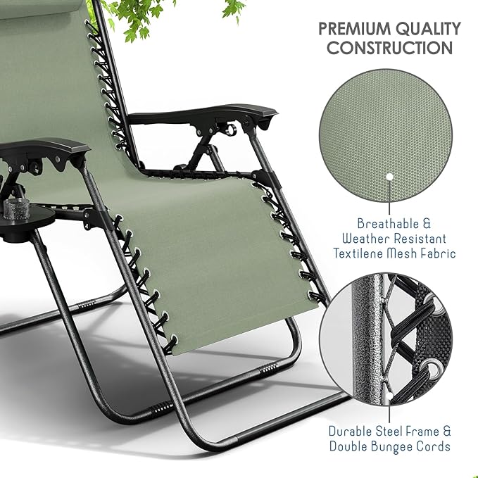 Nestl Zero Gravity Chairs Set of 6 - Sage Green Nestl