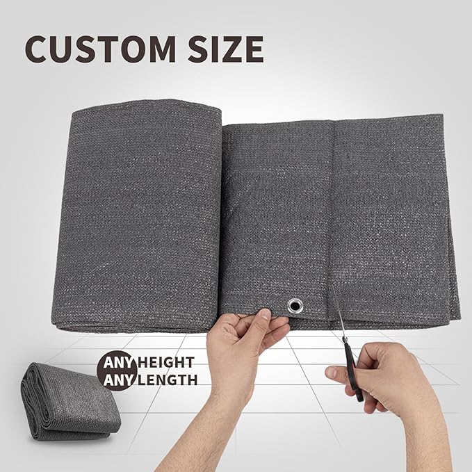 LOVE STORY Custom Size 3.3'x2' Dark Grey Balcony Privacy Screen,UV Block Privacy Fence Screen,90% Shield for Outdoor Pool Garden Apartment Railing LOVESTORY