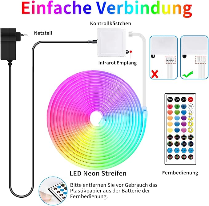 132FT Neon LED Rope Lights IP65 Waterproof LED Lights for Bedroom Flexible LED Light Strip with Remote/APP Control RGB Lighting Strip for Indoors Outdoors Bedroom Room Home Décor segrass