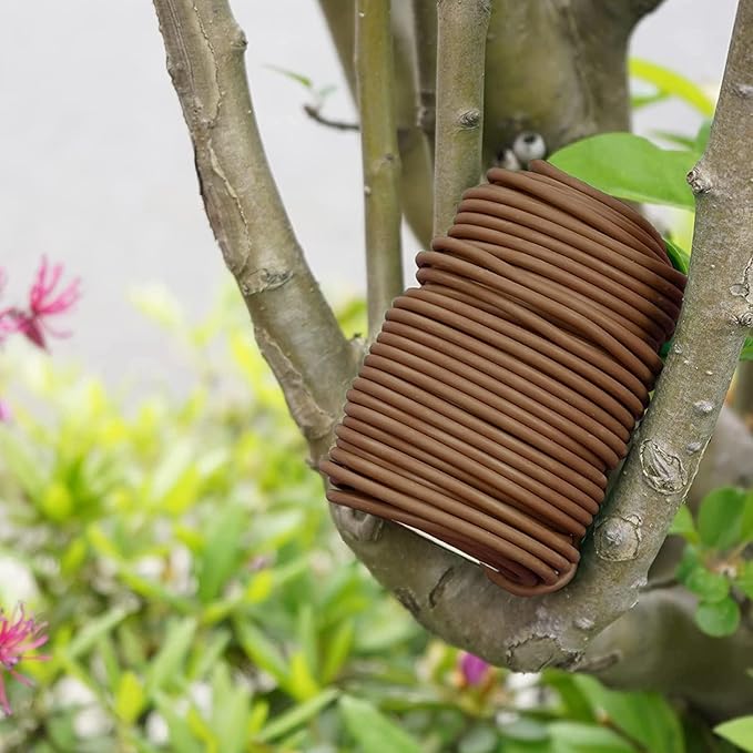 Decoroca Soft Plant Ties for Support - 65.6' Reusable Waterproof Plant Wire, Garden Twist, Office Organization and Decoration Binding（2pcs/Brown） Decoroca