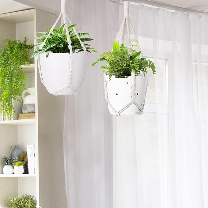 garini 2 Pack 20 Inches Macrame Plant Hanger Rope to Hang Flower Pot Plant Hanger for Indoor Outdoor Decoration, 4 Legs(POTS NOT Included) garini