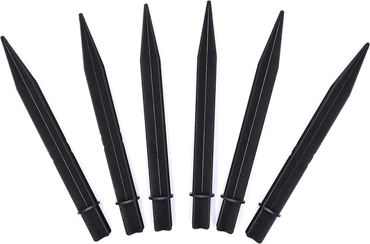 Aliotech 6Pcs 8.25 Inch Reinforced Ground Spikes, Solar Lights Spikes, ABS Plastic Lights Replacement Stakes, Ideal for Solar Pathway Lights Garden Lights Torch Lights(Inside Diameter 0.83 Inches) Rootora