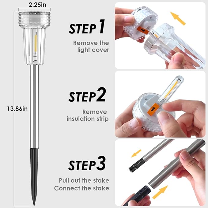 Mancra 12 Pack Solar Pathway Lights Outdoor, Waterproof Metal Solar Outdoor Lights Tungsten Bulb Landscape Lighting Garden Decor for Path Yard Lawn Walkway Driveway Mancra