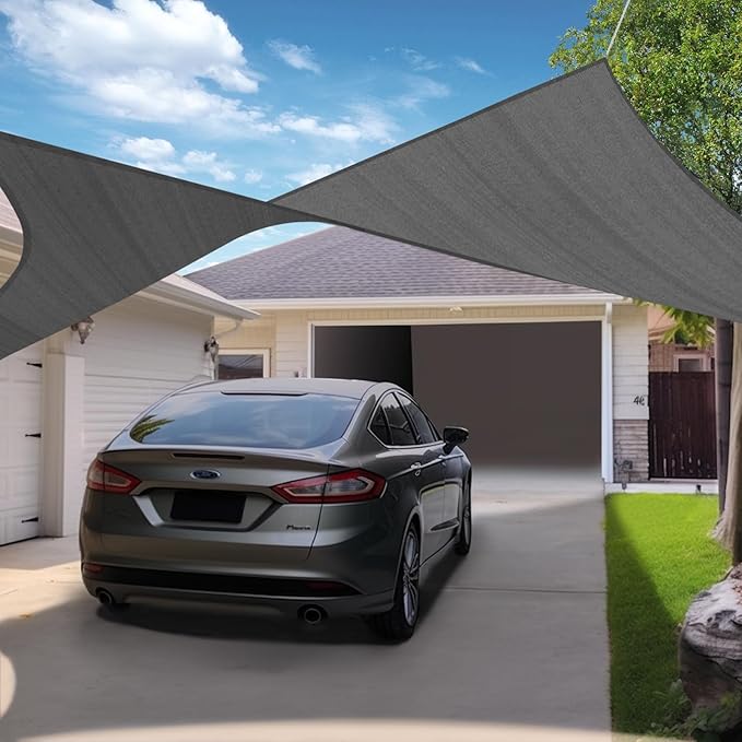 KANAGAWA Sun Shade Sail 13'x20' Dark Gray Rectangle UV Block Canopy Awning Shelter Fabric Cloth Screen for Outdoor Patio Garden Backyard KANAGAWA