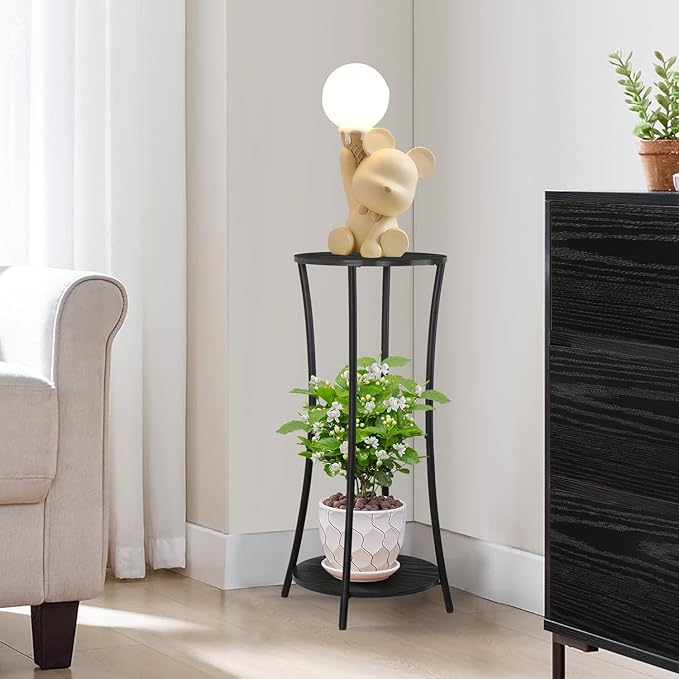 YINMIT Plant Stand Indoor,Round Potted Holder Rack,Flower Pot Stand Shelf,Round Supports Rack,Corner Plant Shelf for Balcony Garden Patio Living Room,Black YINMIT