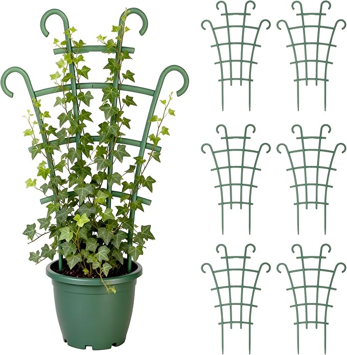 Plant Support Stakes,Stackable Plant Trellis for Indoor Climbing Plants,Small Plant Climbing Trellis for Potted Plants Plastic Climbing,Potted Plant Trellis for Houseplants (6PCS) Rootora