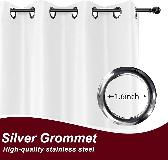 HolidayIdeas White Outdoor Curtains for Patio Waterproof 8 Pcs All Weather Balcony Grommet Top Outside Curtains for Apartments, Gazebo, Pergolas, Porch, 54x84 Inch HolidayIdeas