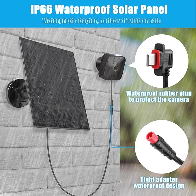 5W Solar Panel Compatible with Blink Outdoor 4(4th Gen)/Blink XT/XT2 and Blink Outdoor(3rd Gen) XT3/Blink Outdoor Camera, Blink Solar Panel with 11.8Ft Outdoor with Waterproof Plug Rootora