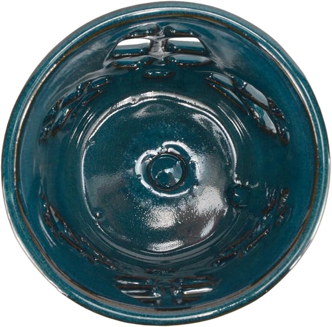 W&W Orchid Pot with Holes and Saucer for Repotting, Teal, 5.5 Inch WWHomeDecor
