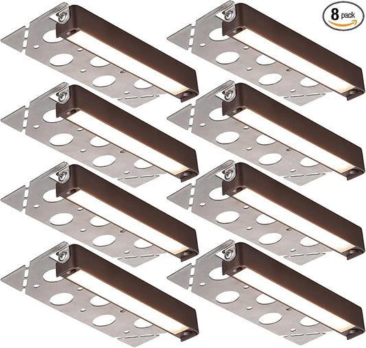 LEONLITE 8-Pack 7 Inch LED Hardscape Lighting, Update Retaining Wall Lights, LED Landscape Lighting, 12-24V AC/DC Paver Light Low Voltage, 3W/4W/5W Dimmable Outdoor Step Lights, 2700K Soft White, ETL LEONLITE