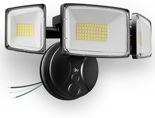 Onforu 100W 11000LM Flood Lights Outdoor, Brightness Security LED Flood Lights with 3 Adjustable Heads, Switch Controlled, IP65 Waterproof 6500K Outside Exterior Flood Light for Yard Garage Eave Patio Onforu