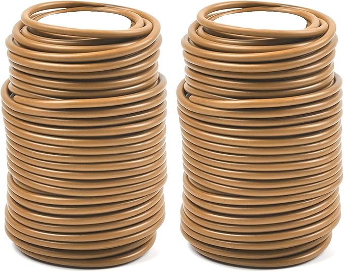 Decoroca Soft Plant Ties for Support - 65.6' Reusable Waterproof Plant Wire, Garden Twist, Office Organization and Decoration Binding（2pcs/Brown） Decoroca
