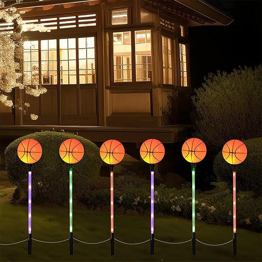 Solar Lights Outdoor, Basketball Theme LED Stake Light for Garden Yard Pathway Patio Walkway Landscape Decoration AUGPET