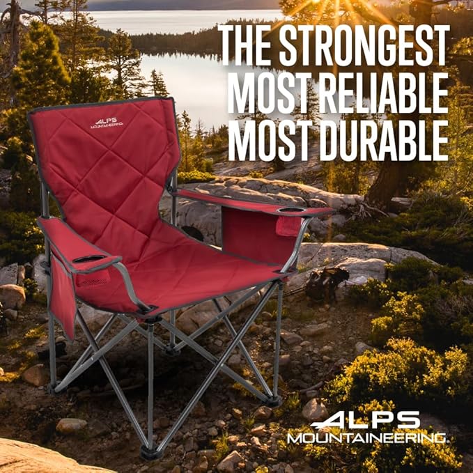 ALPS Mountaineering King Kong Camping Chairs for Adults with Mesh Cup Holders and Pockets, Built Durable and Reliable with Compact Foldable Steel Frame ALPSMountaineering