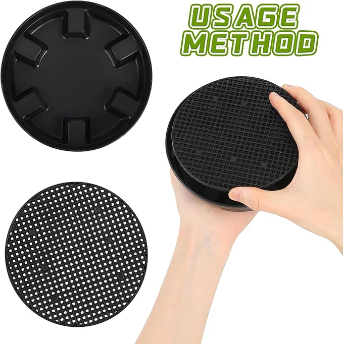 UPINS 6 Pcs Invisible Self Watering Planter, 6.7 Inches Insert Auto Plant Waterer Hanging Basket Planter Watering Devices Plastic Soil Water Retaining Drip Pan Saucer for Window Box Basket UPINS