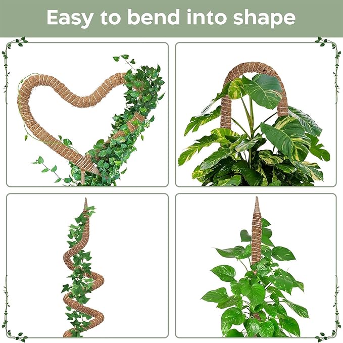 2 Pack 48'' Bendable Moss Pole Monstera Plant Support for Climbing Indoor Plants - Stakes for Potted Climbers - Tall Sticks Indoor Trellis for Houseplants - Accessories for Monstera Pot K-BRANDS