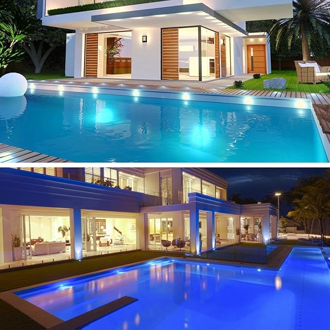 LED Landscape Lights, 12 Pack 7W Ground Lights With 24 Connectors, Low Voltage In-Ground Well Pathway Lighting, Daylight White, Waterproof for Driveway, Deck, Garden Rootora