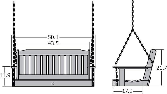 highwood AD-PORL2-WAE Lehigh Porch Swing, 4 Feet, Whitewash highwood