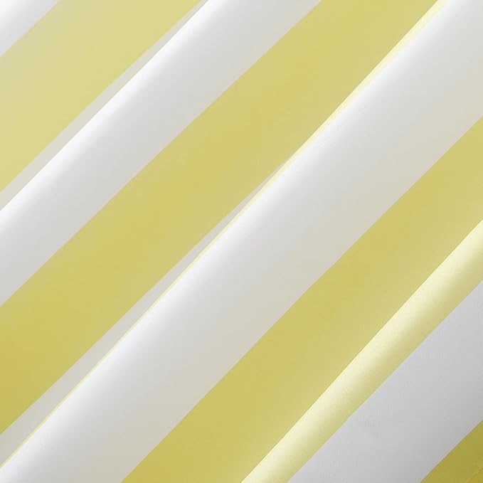Sun Zero Valencia 2-Pack Cabana Stripe Indoor/Outdoor UV Protectant Energy Efficient Grommet Curtain Panel Pair, Yellow, 54" x 84" SunZero%E2%84%A2