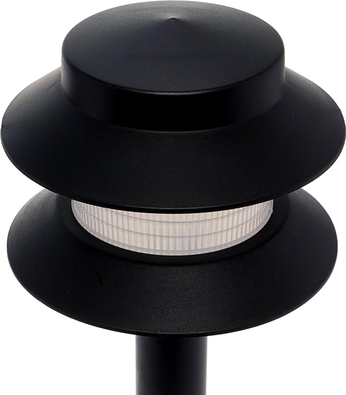 GreenLighting Paradise Low Voltage Landscape Pathway Lights - 2 Tier Outdoor Garden Lights - Easy, Simple Installation - Walkway, Lawn, Landscape Lighting (Black, 8 Pack) GREENLIGHTING