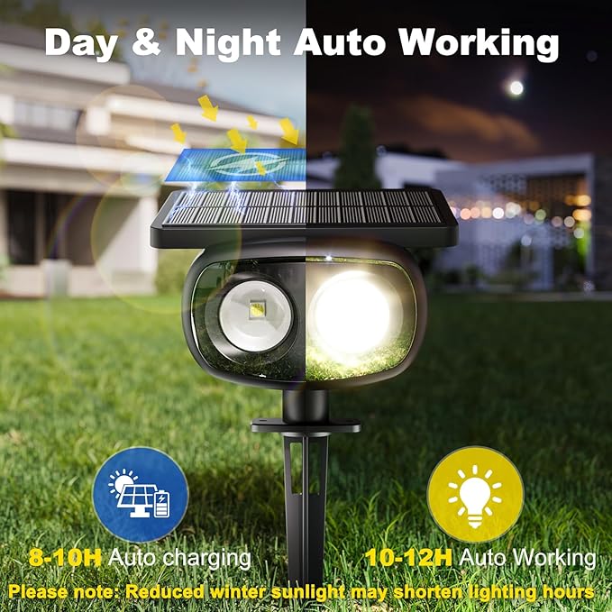 Solar Spot Lights Outdoor Waterproof IP68, RGB Colors Changing Solar Lights with 4 Lighting Modes, Solar Powered Lights Outdoor for Garden Yard Outside Landscape (2Pack) Rootora
