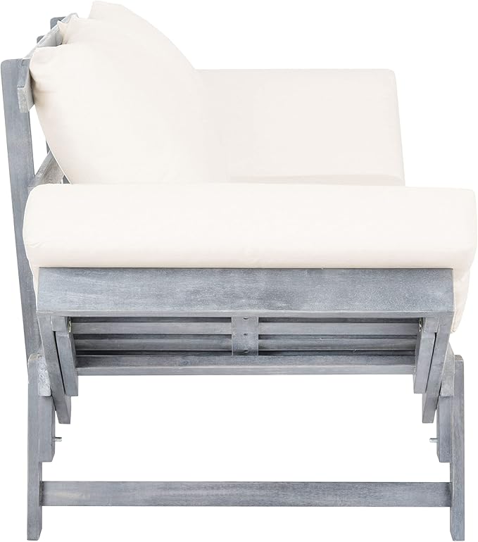 Safavieh PAT6745A Outdoor Collection Tandra Grey Modern Contemporary Daybed Day Bed SAFAVIEH