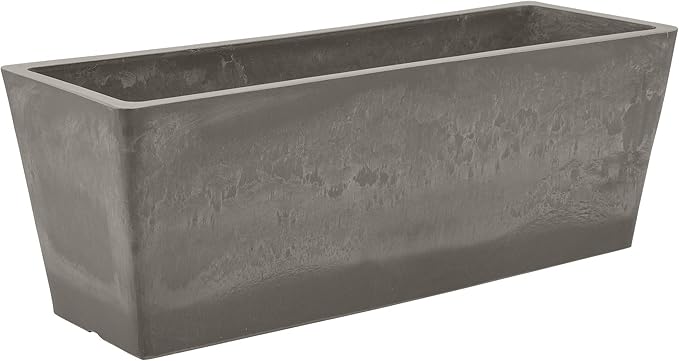 Arcadia Garden Products PSW U45CT Plastic/Stone/Wood Composite Simplicity Window Box, No Drainage Hole (Drillable), 17.5" x 7" x 6", Cement Color PSW