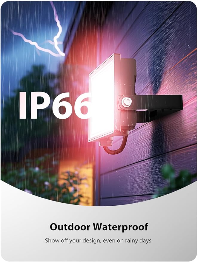 Onforu 2 Pack RGBW LED Flood Light 800W Equivalent, 100W Color Changing Floodlight with 44 Keys Remote, 2700K Warm White IP66 Waterproof Spot Lights Outdoor, Uplights for Stage, Party Onforu
