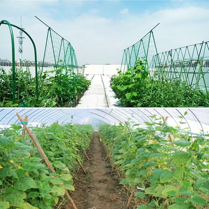 Green Polypropylene Garden Trellis Netting 6.5x100 ft, Heavy Duty Plant Support Net for Climbing Vegetables, Fruits & Flowers HHTHH