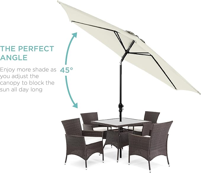 Best Choice Products 10ft Outdoor Table Compatible Steel Polyester Market Patio Umbrella w/Crank and Easy Push Button Tilt BestChoiceProducts