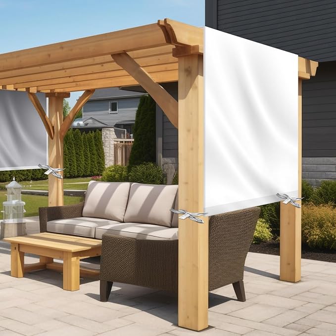 Universal Pergola Replacement Canopy Outdoor Canopy Shade Cover Waterproof Shade Top Cover for Outdoor Patio Porch Backyard(17 x 6.8 ft,Beige) Wowangce