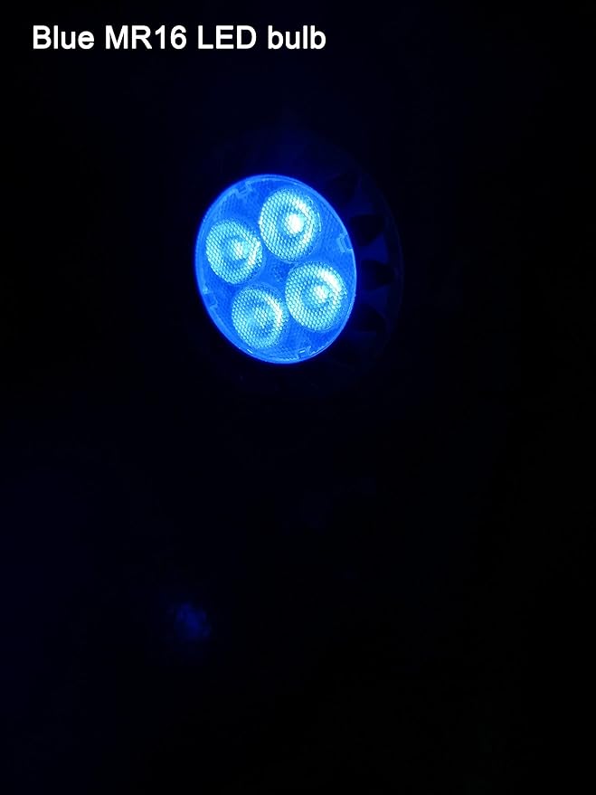 ALIDE MR16 GU5.3 Blue Led Bulbs 5W,20W 35W 50W Halogen Equiv,Low Voltage 12V MR16 Blue Color Bulb Spotlights for Outdoor Landscape Flood Yard Garden Tree Pool Step Lighting,Not Dimmable,38 Deg,6 Pack ALIDE