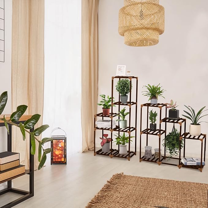XXXFLOWER Plant Stand Indoor Outdoor 13 Tiers Wood Plant Shelf for Multiple Plants ，Large Plant Rack for Window Garden Balcony Patio Porch Living Room XXXFLOWER