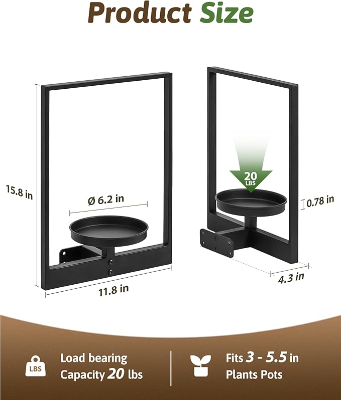 Wall Plant Holder Wall Planters for Indoor Plants Plant Wall Shelf Plant Hanger Indoor Hanging Plant Holder Plant Wall Hanger for Living Room Window Balcony Gentingbro