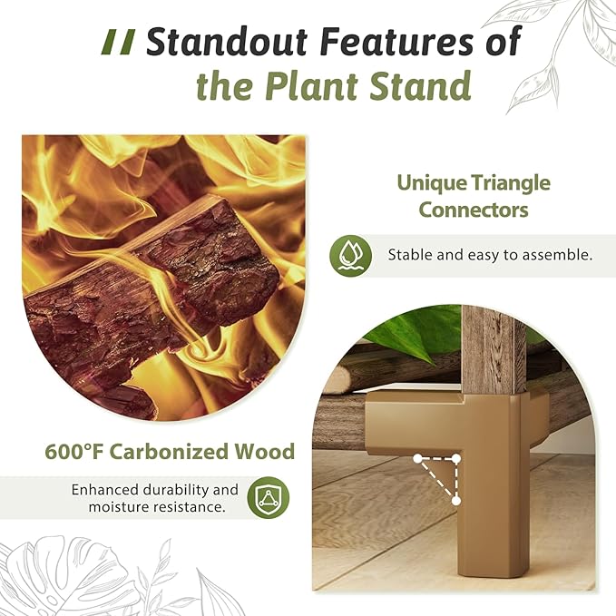 Large Plant Stand Indoor Plant Stands Outdoor Tall Plant Shelf for 18-23 Pots Corner Tiered Plants Stands for Multiple Plants Wood Hanging Plants Holder for Garden Balcony Patio Window Porch Gentingbro