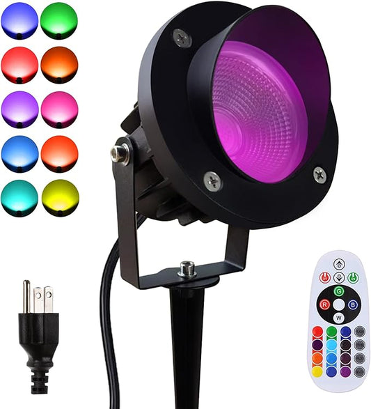 Color LED Spotlight Outdoor 120V 25W, Durable Landscape Spot Light for Yard, Garden, Tree, House, Halloween, Christmas - Ideal Spot Lights, Spotlight Outdoor Decoration DOBELAY-BackyardAmbianceCreator