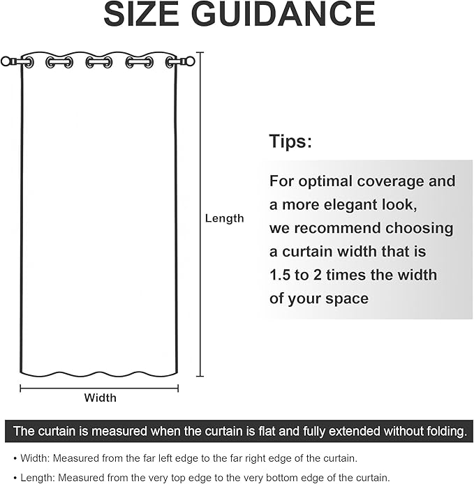 RYB HOME Extra Wide Outdoor Curtains for Patio Waterproof Heavy Duty Thermal Insulated in Summer Full Coverage Privacy for Porch, Cabana & Pergola, W100 x L95, Light Grey, 1 Panel RYBHOME