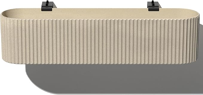 Veradek Demi Series Railing Planter - Hanging Planter Box for Windowsill/Balcony | Plastic-Stone Composite w/Railing Bracket | Modern Décor for Flowers VeradekOutdoor