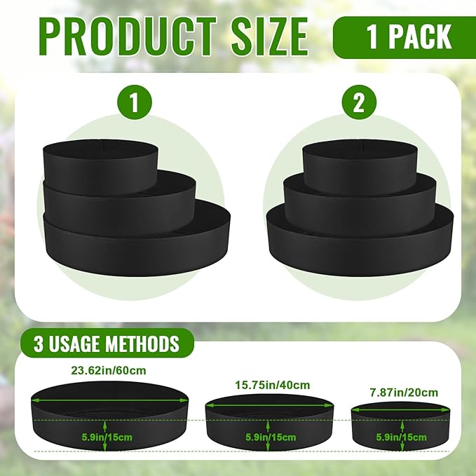 3 Tiered Strawberry Planter for Outdoor Plants, 23.6 Inch Heavy Duty Strawberry Garden Planter Grow Bags, Breathable Non Woven Fabric Raised Garden Bed for Vegetables Flower Herbs Gardening Rootora